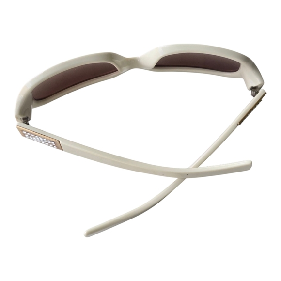 Authentic Fendi Off White Sunglass Women Sparkle Side Bling Made In Italy - Picture 1 of 14